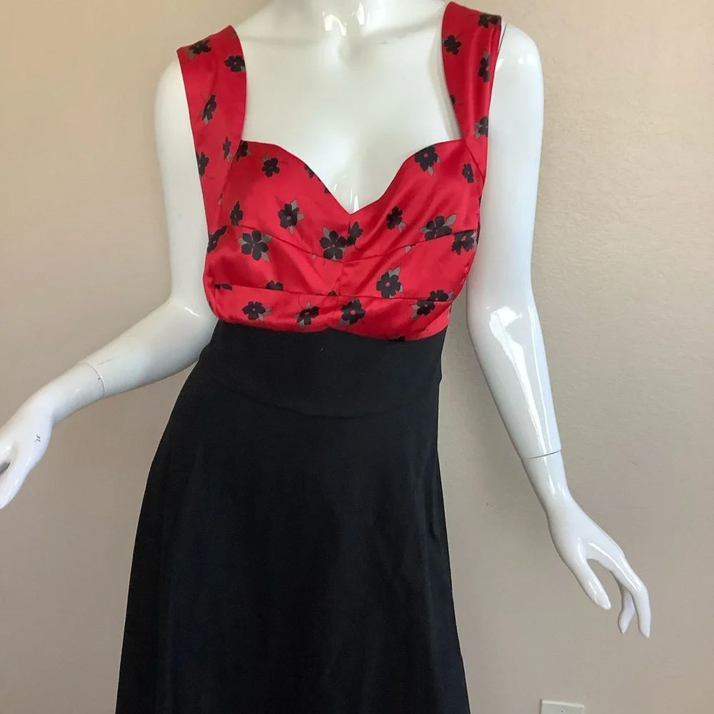 Torrid Red and Black Midi Dress - Picture 4 of 9